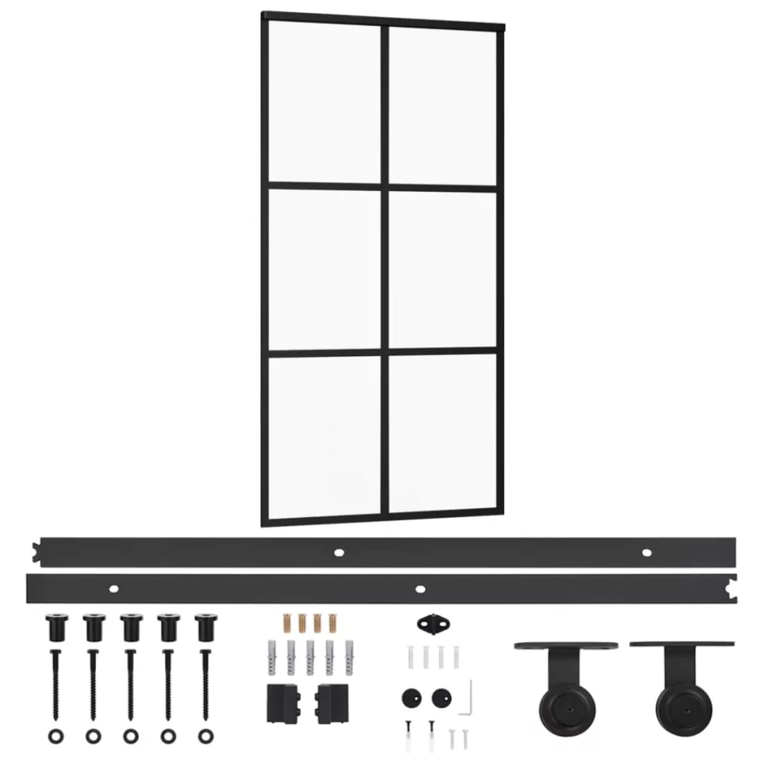 Schiebetür Mit Beschlag Esg-glas & Aluminium 102x205 Cm günstig online kaufen