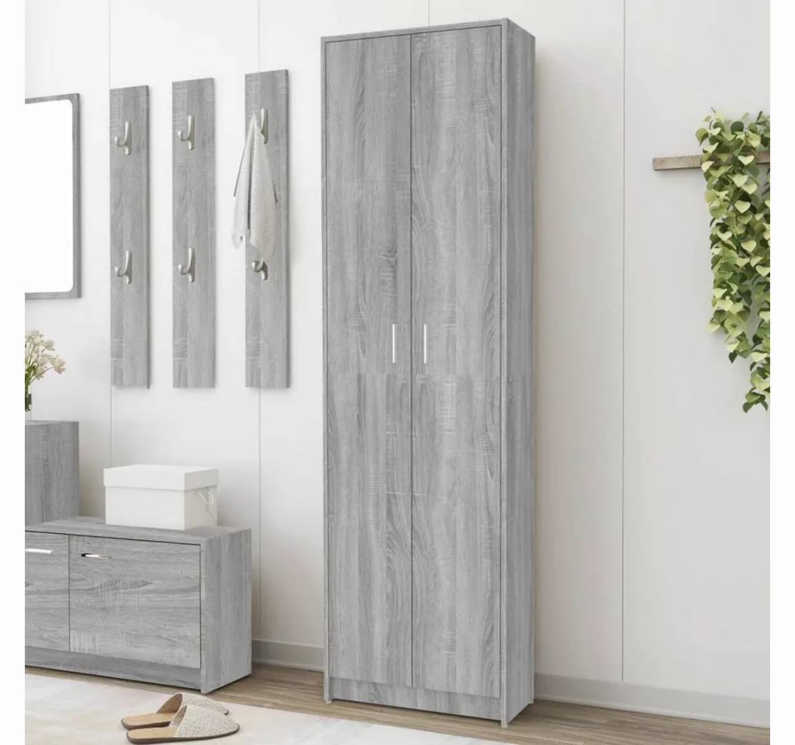 vidaXL Kleiderschrank Garderobenschrank Grau Sonoma 55x25x189 cm Holzwerkst günstig online kaufen