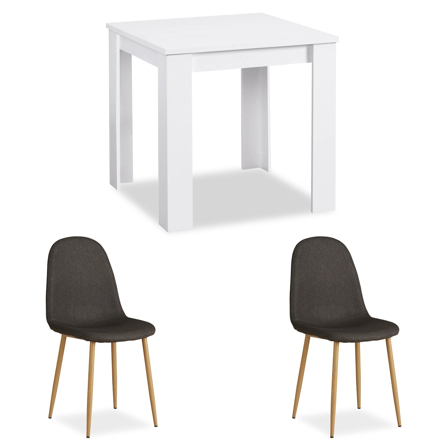 Homestyle4u Essgruppe mit 2 Polsterstühlen in Weiß und Anthrazit 2373 günstig online kaufen