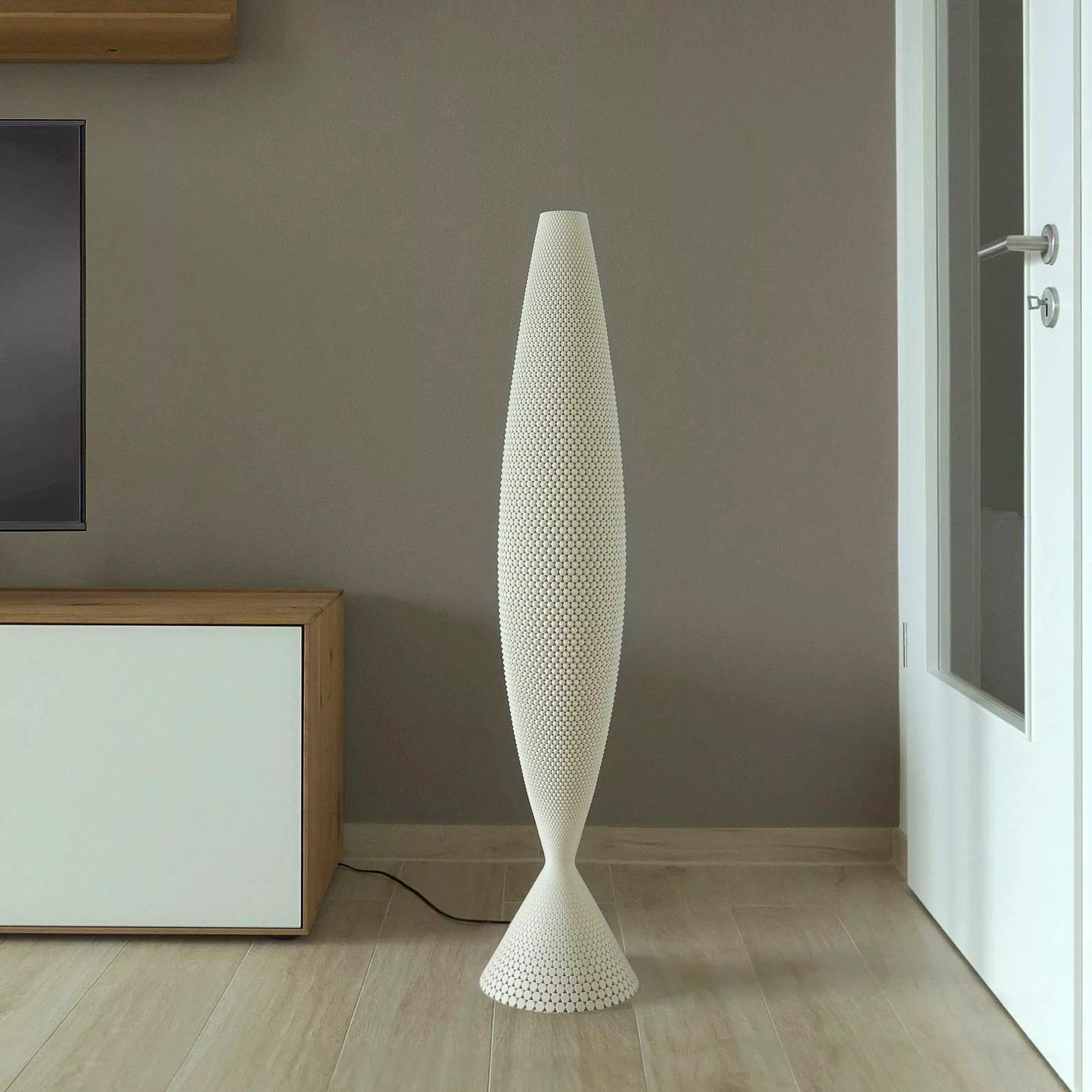 Stehlampe Diamant aus Biomaterial, linen, 115 cm günstig online kaufen