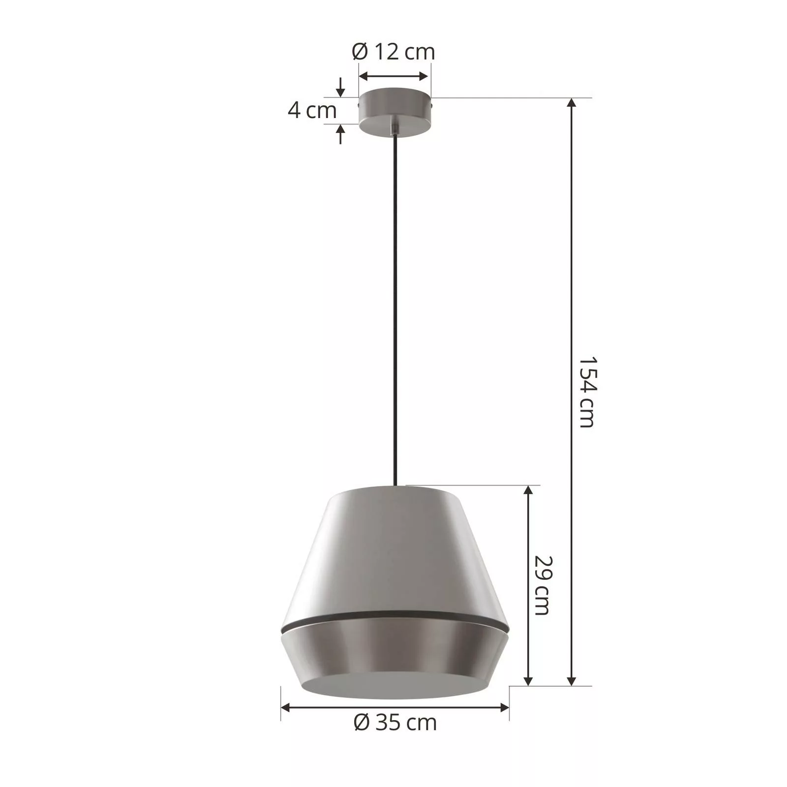 Lucande Mynoria LED-Hängeleuchte, grau, Aluminium, Ø 35 cm günstig online kaufen