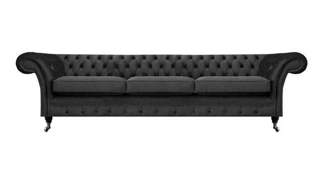 Xlmoebel Sofa Neu Chesterfield Sofa für das Wohnzimmer in Schwarz mit drei, günstig online kaufen