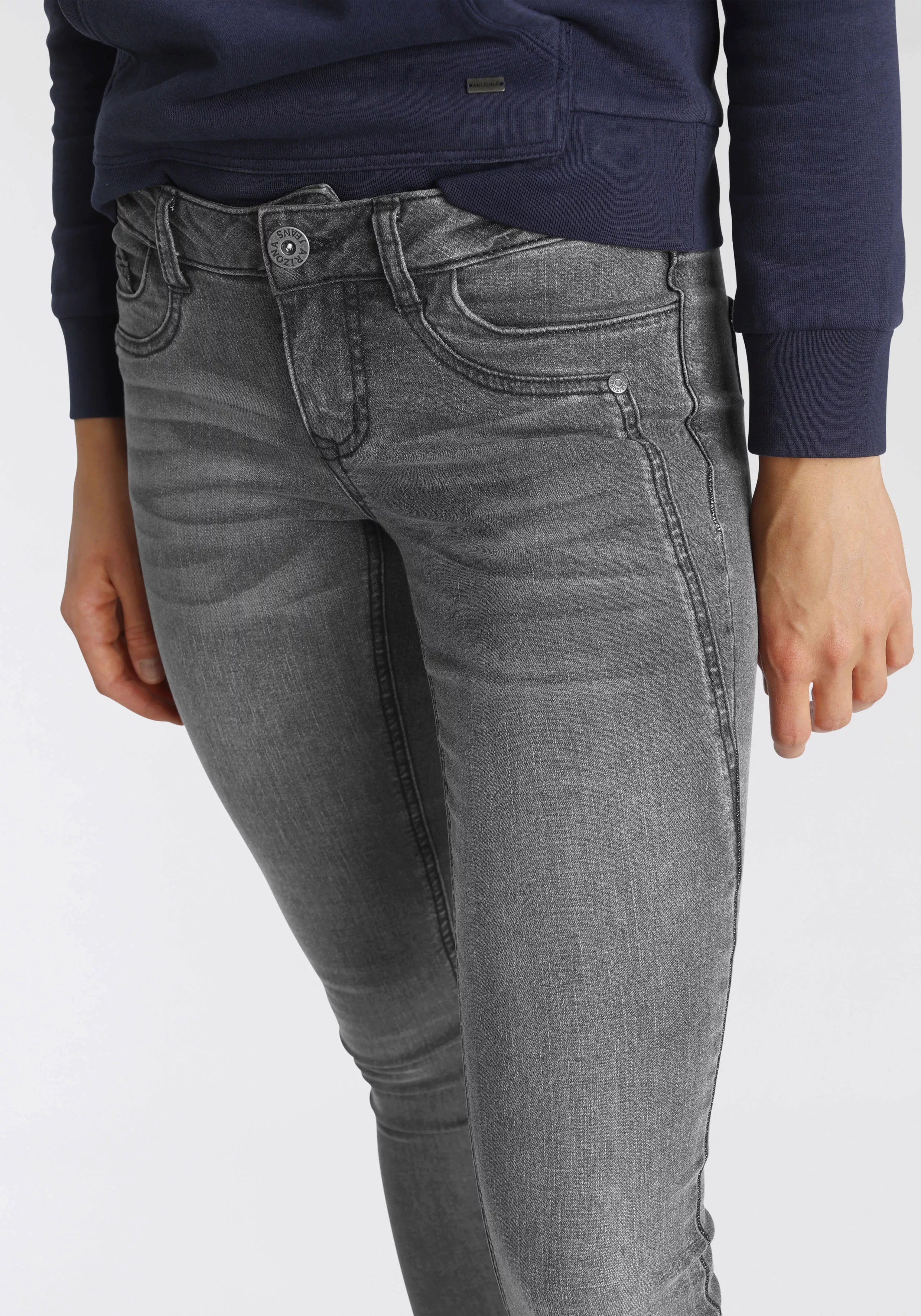 Arizona Skinny-fit-Jeans "mit Keileinsätzen", extra-enger Beinschnitt, nied günstig online kaufen