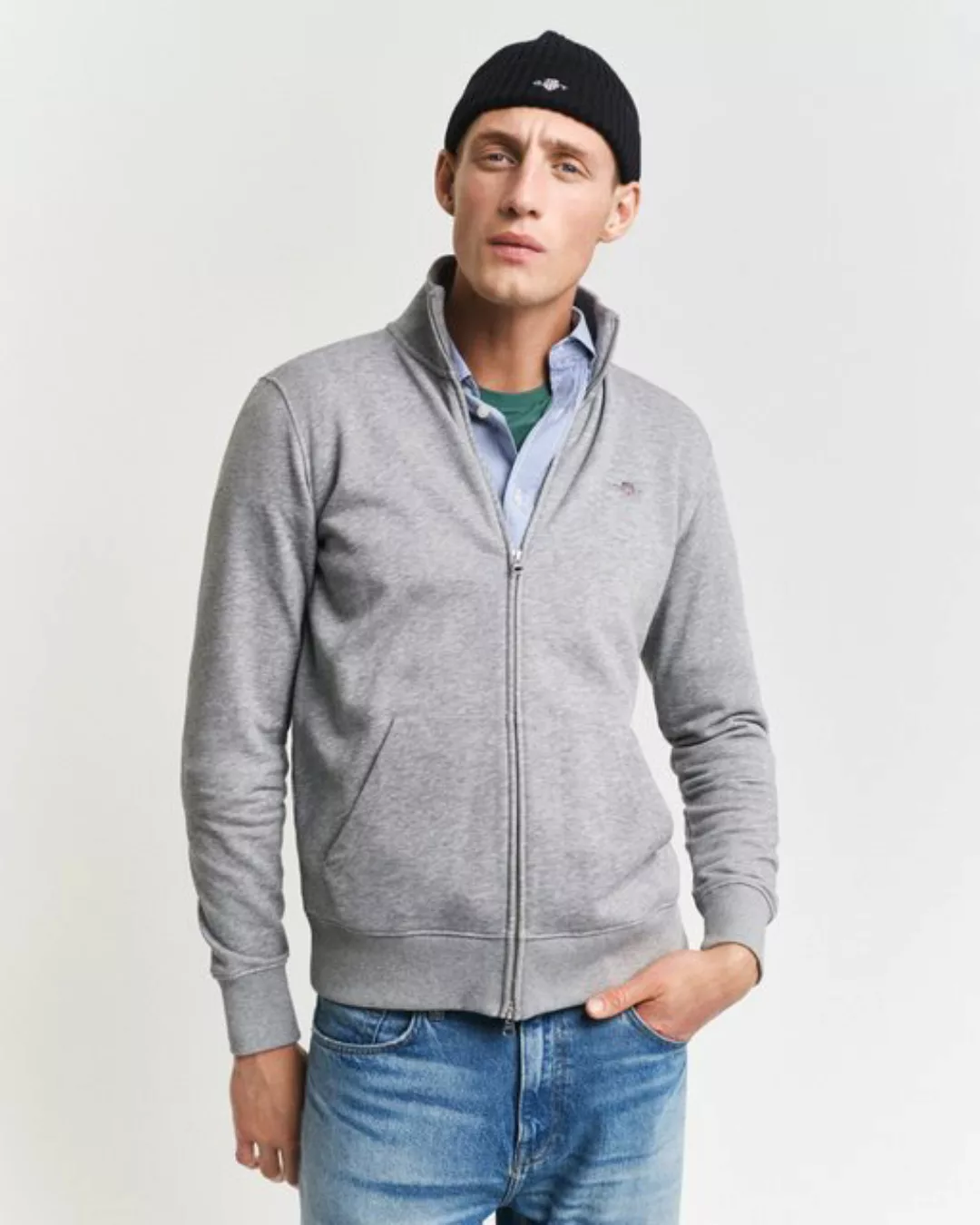 Gant Sweatjacke REG SHIELD FULL ZIP SWEAT mit Logostickerei auf der Brust günstig online kaufen