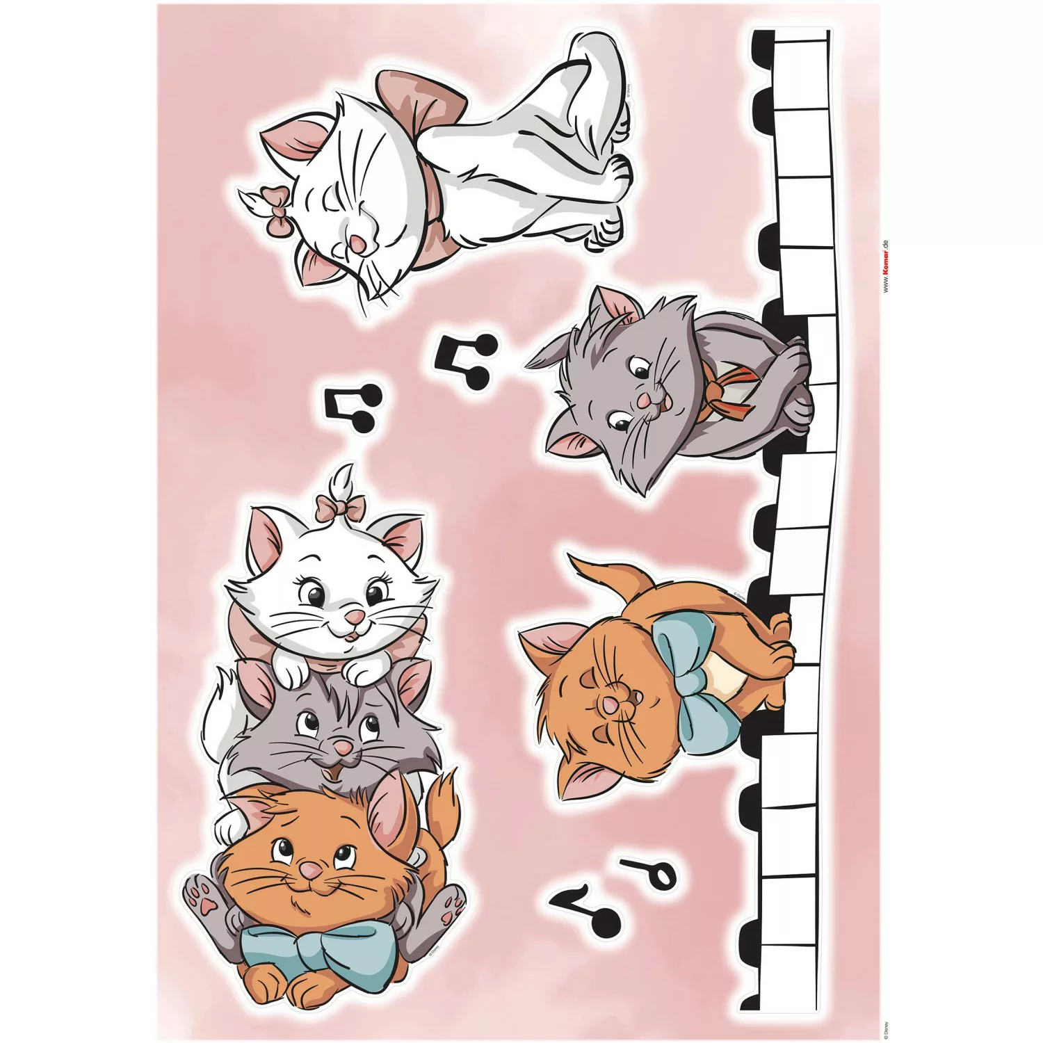 KOMAR Wandtattoo - Aristocats Kittens  - Größe 50 x 70 cm mehrfarbig Gr. on günstig online kaufen