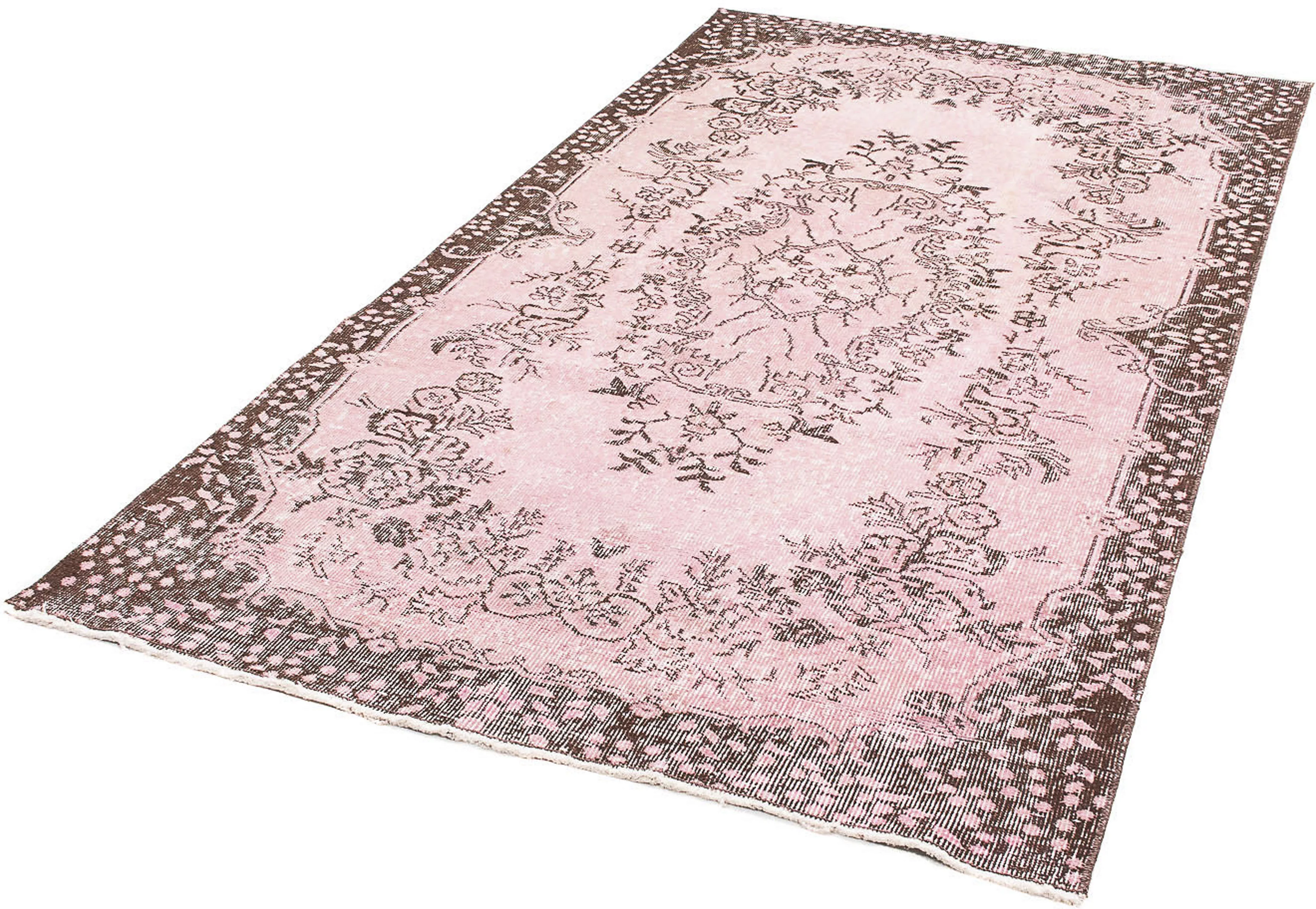 morgenland Teppich »Vintage - 217 x 118 cm - rosa«, rechteckig, Wohnzimmer, günstig online kaufen
