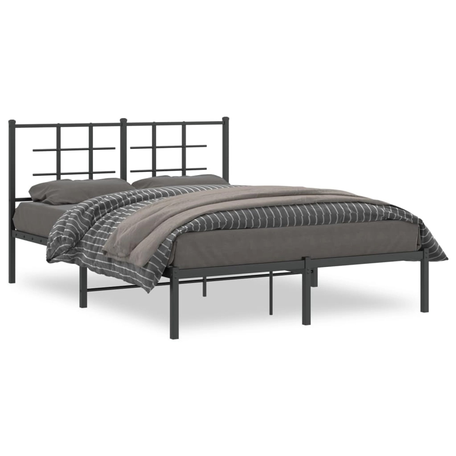 vidaXL Bettgestell mit Kopfteil Metall Schwarz 140x200 cm Modell 121953844 günstig online kaufen