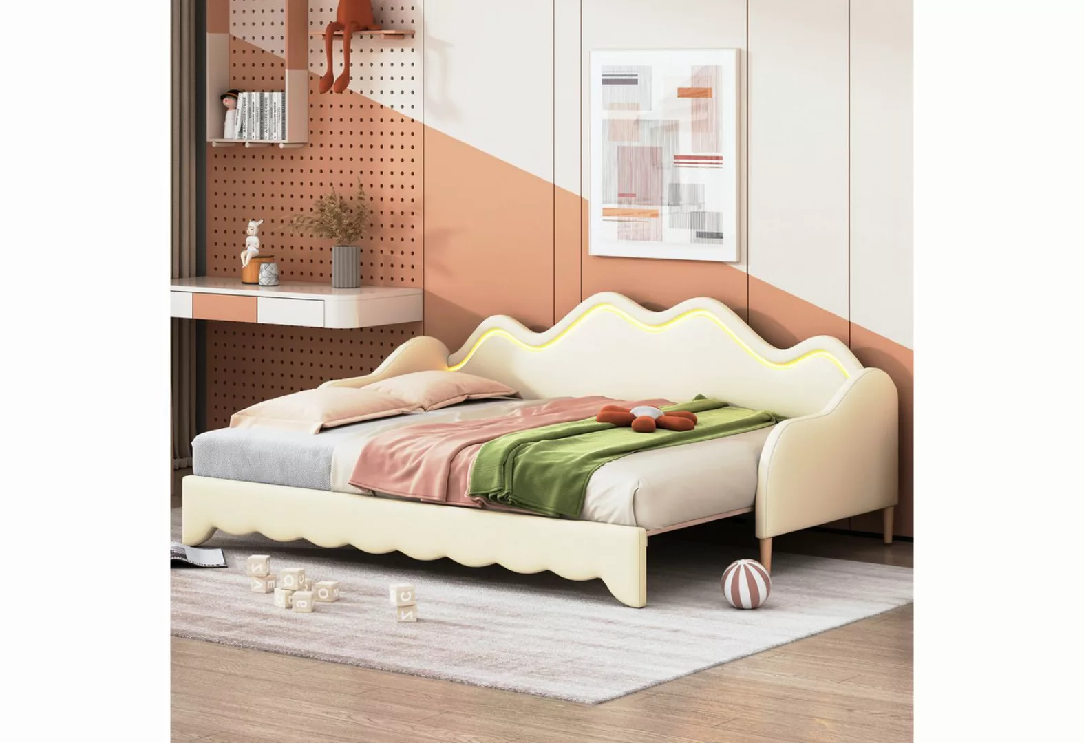 RIYO Polsterbett Doppelbett 90(180)*190cm 2-in-1 Multifunktions-Schlafsofa günstig online kaufen