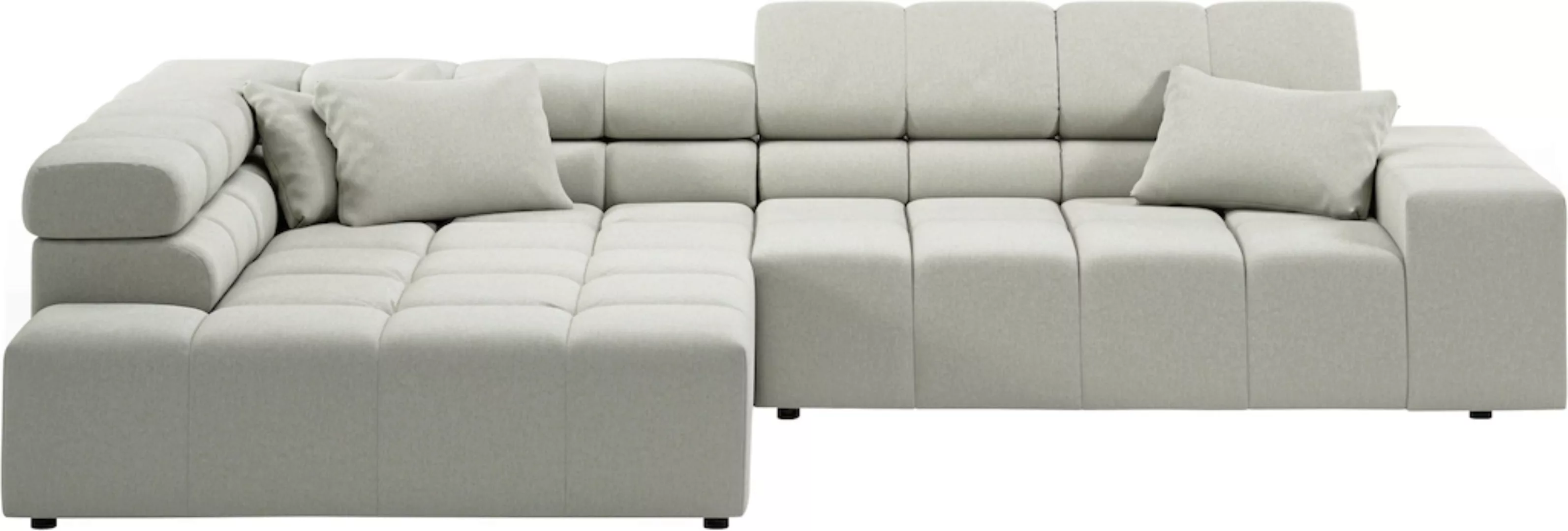 INOSIGN Ecksofa Ancona incl. Kopfteilverstellung, Zierkissen Breite 319cm, günstig online kaufen