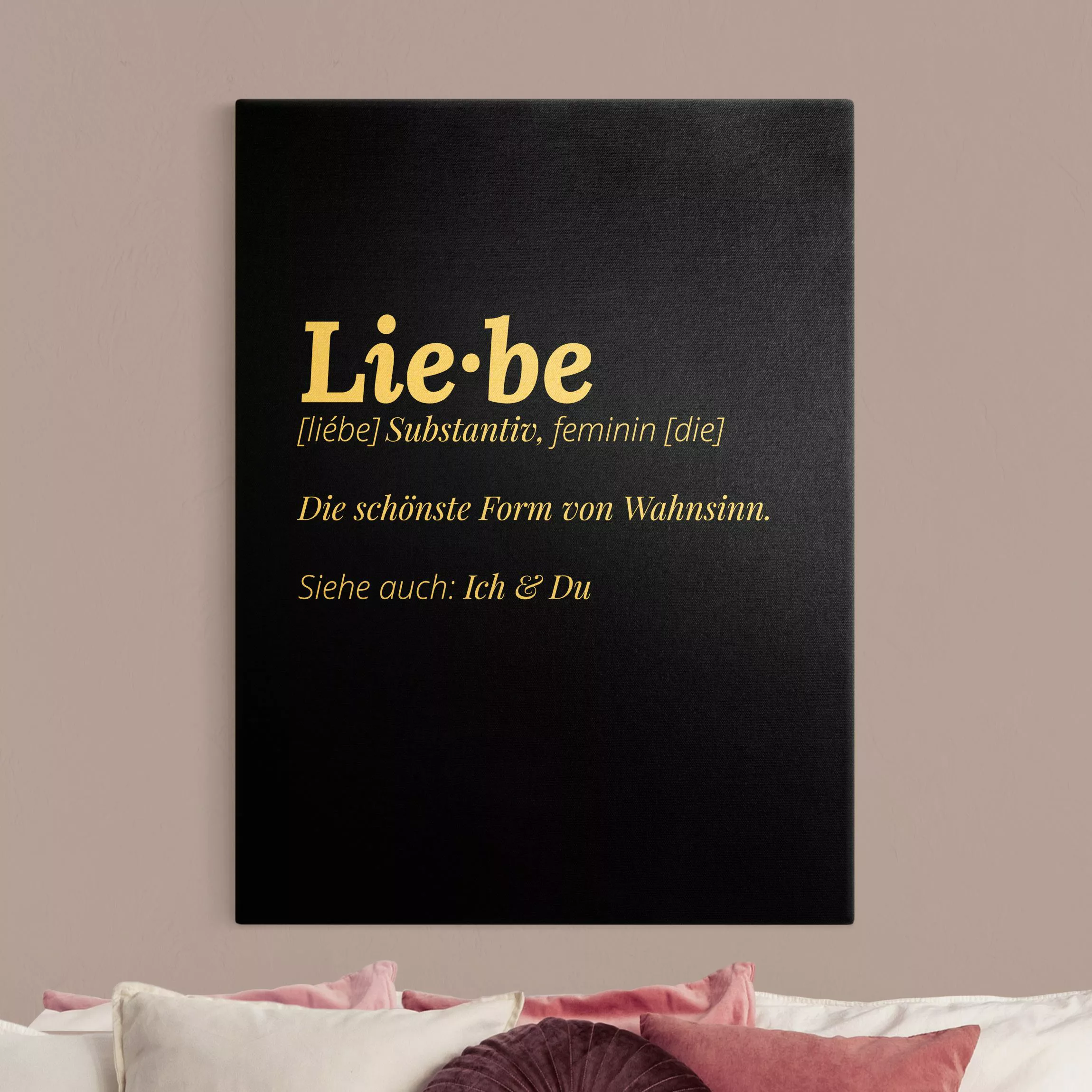 Leinwandbild Gold Die Definition von Liebe Schwarz günstig online kaufen