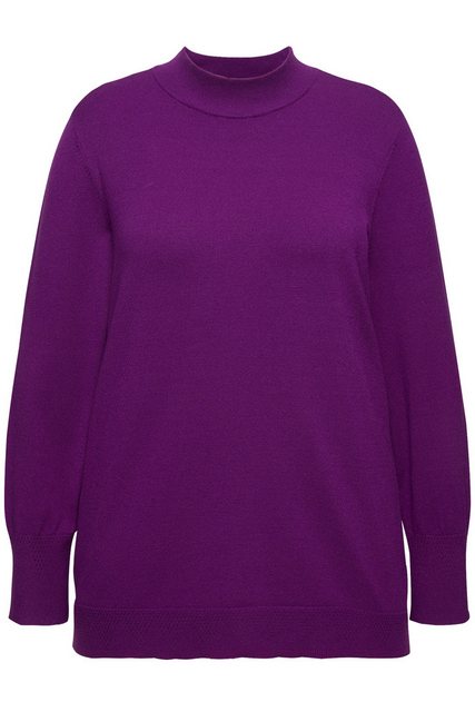 Ulla Popken Strickpullover Pullover Stehkragen Langarm Rippbündchen günstig online kaufen