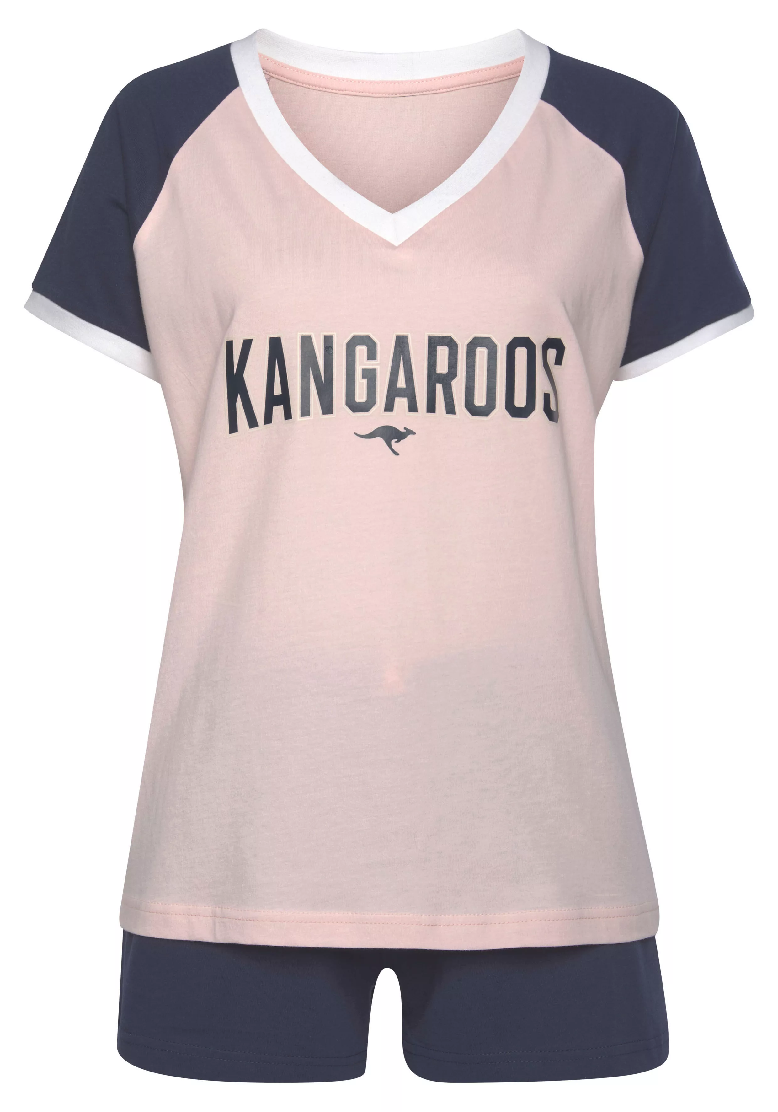 KangaROOS Shorty, (2 tlg.), mit kontrastfarbenen Raglanärmeln günstig online kaufen