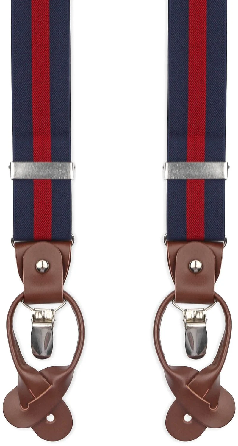 Suitable Luxe Hosenträger Navy Streifen Rot - günstig online kaufen