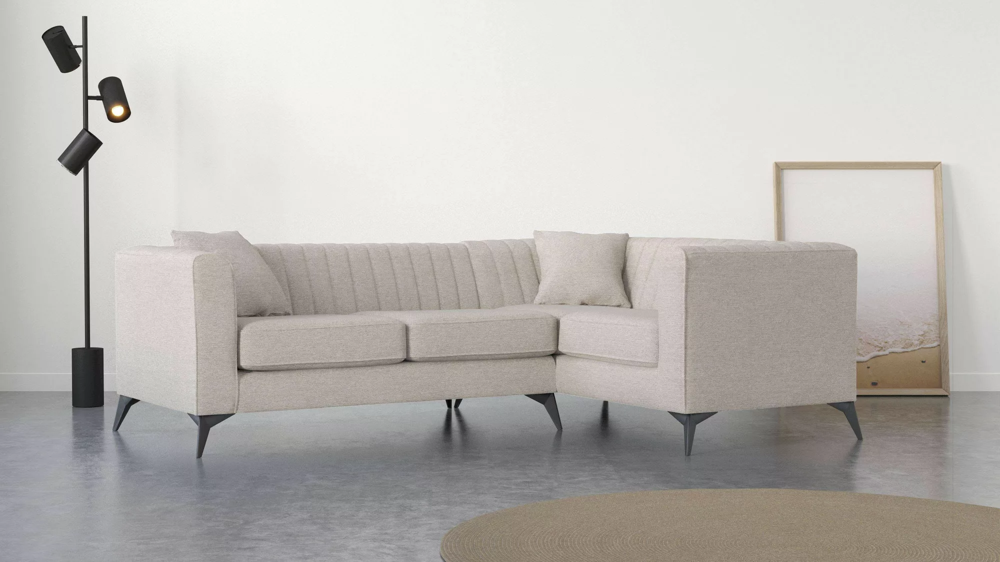 Places of Style Ecksofa "MATTHEW B/T/H: 240/167/74 cm", L-Form, Steppung im günstig online kaufen