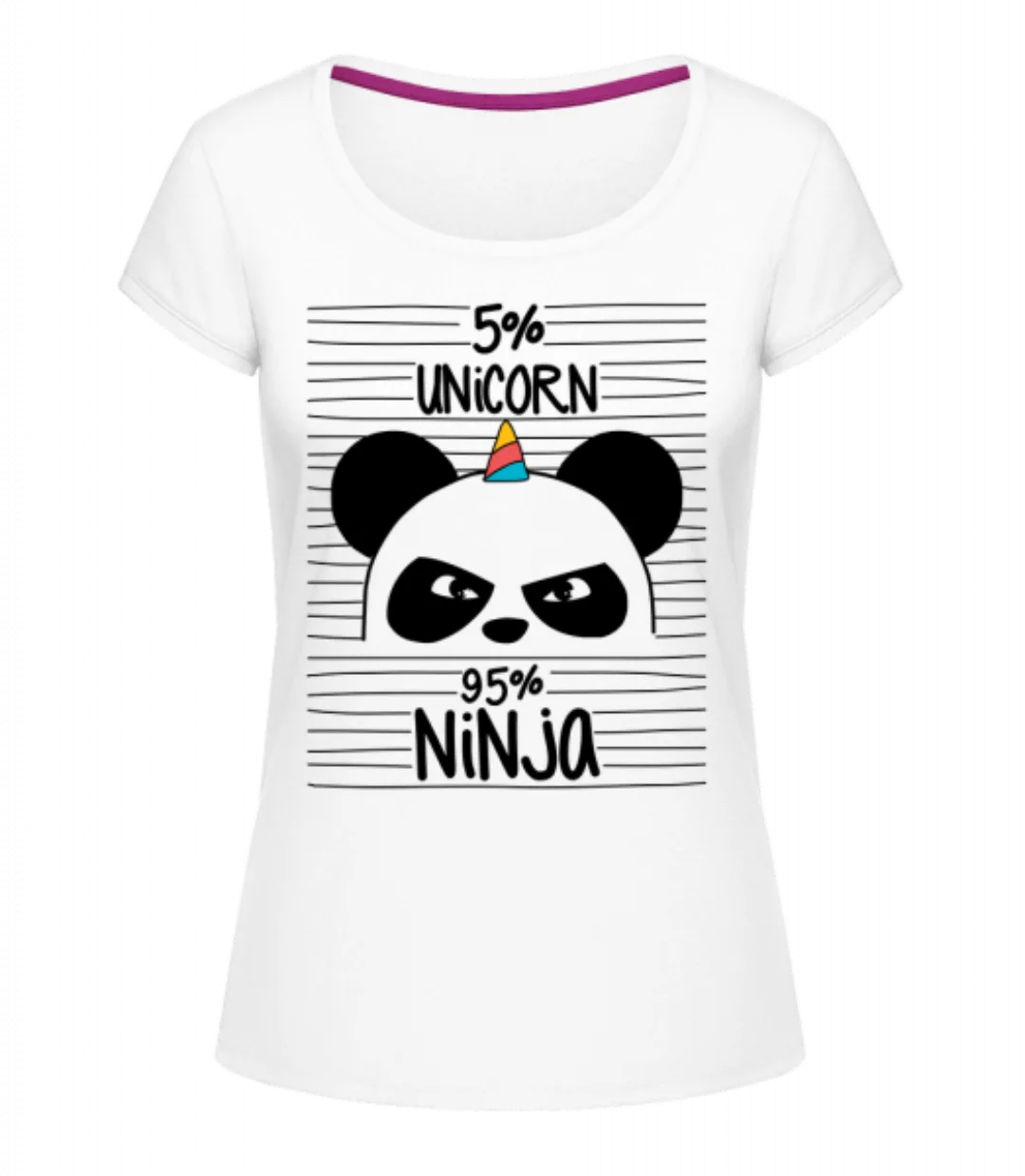 5% Unicorn 95% Ninja · Frauen T-Shirt U-Ausschnitt günstig online kaufen