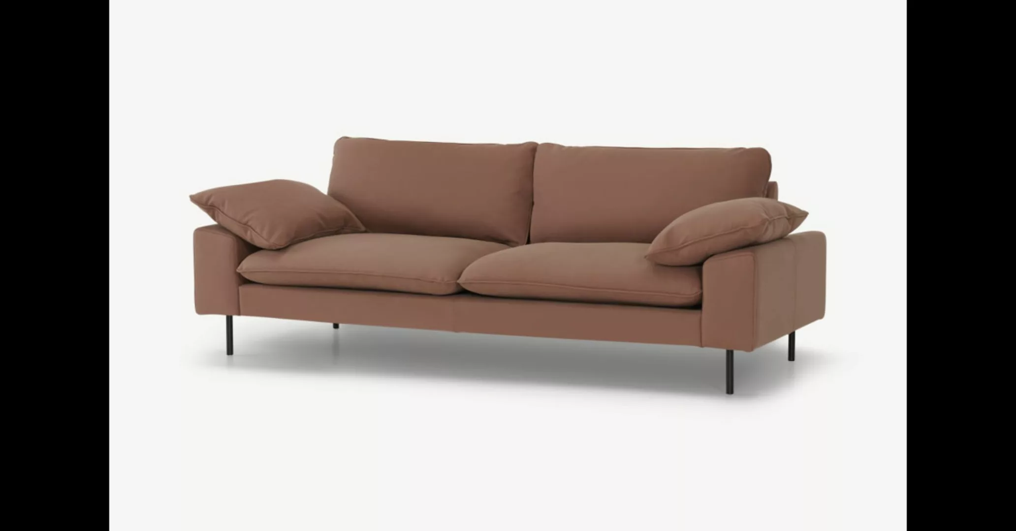 Fallyn 3-Sitzer Sofa, Nubukleder in Braun - MADE.com günstig online kaufen