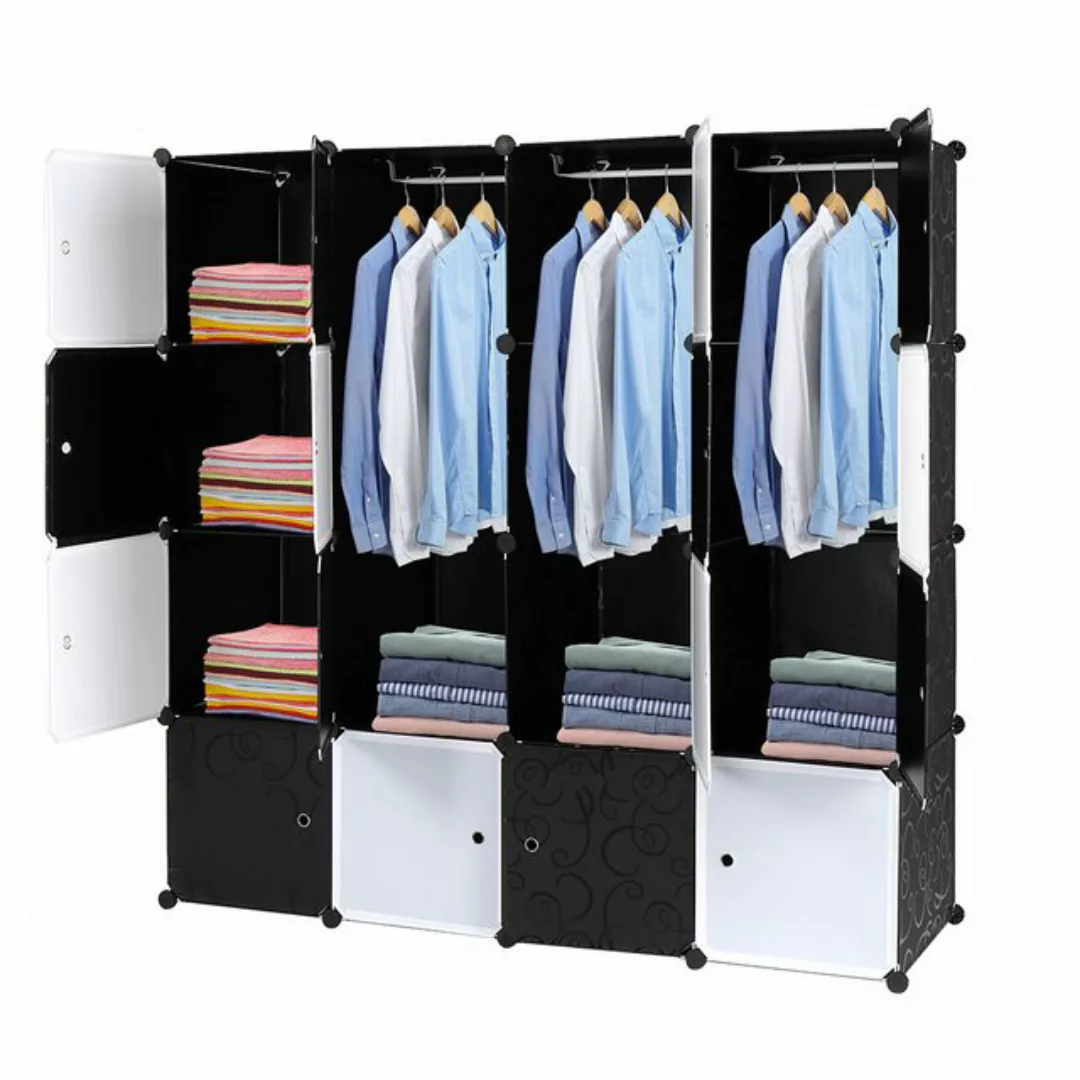 Bellavio Kleiderschrank 20 Würfel Schrank aus Kunststoff (Steckregalsystem, günstig online kaufen