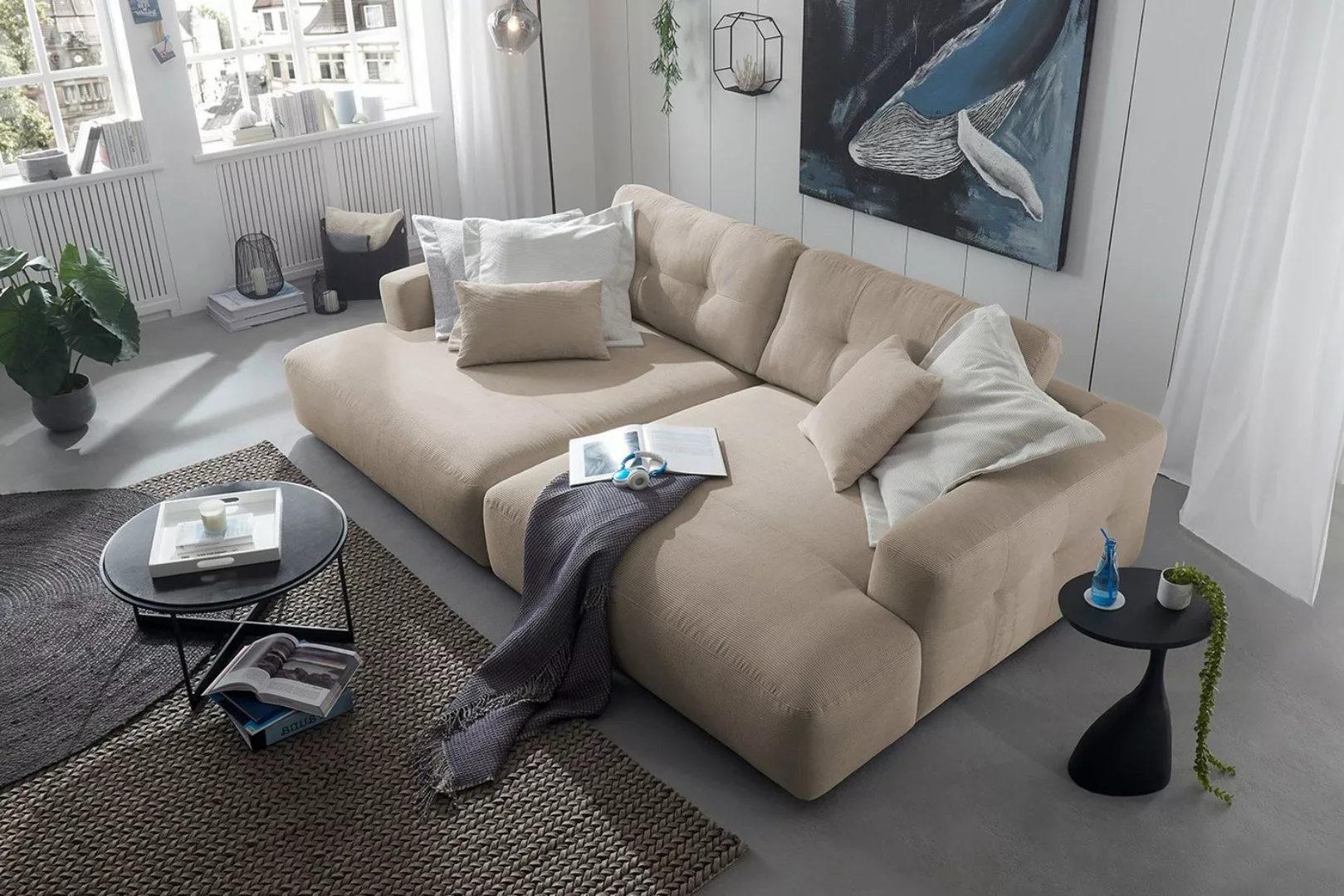 KAWOLA Big-Sofa MIKA, Feincord verschiedene Farben günstig online kaufen