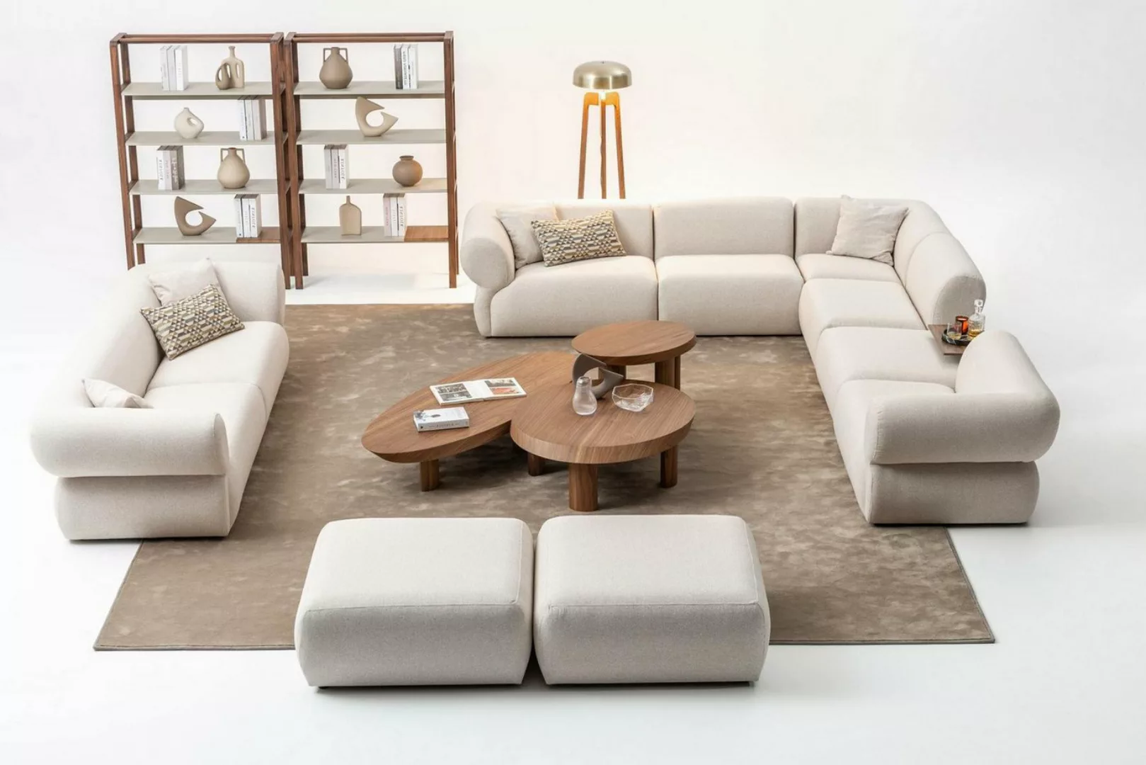 Xlmoebel Sofa Wohnzimmersofa-Set mit L-Form, bestehend aus einem 3-Sitzer-S günstig online kaufen