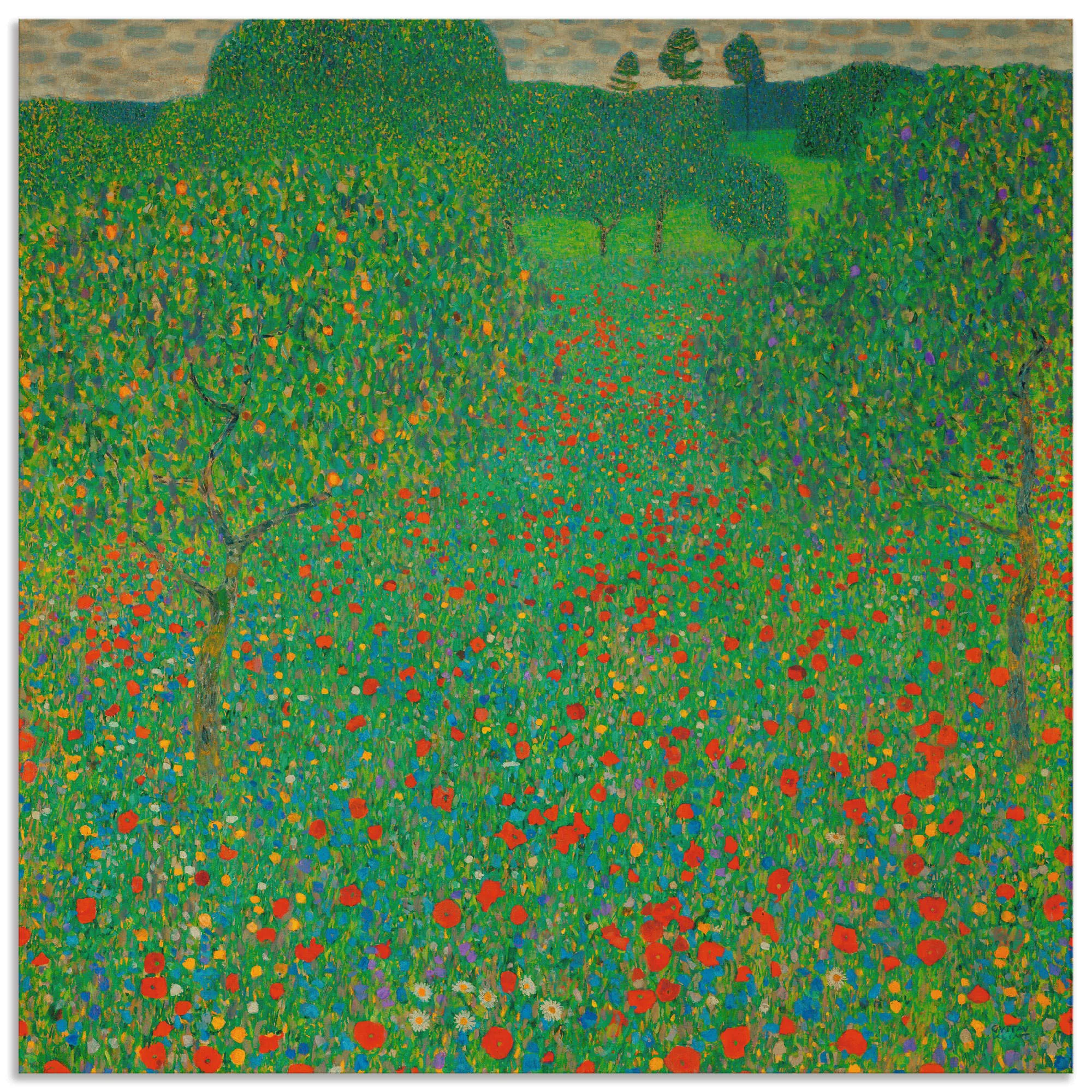 Artland Wandbild "Feld mit Mohn", Blumen, (1 St.) günstig online kaufen