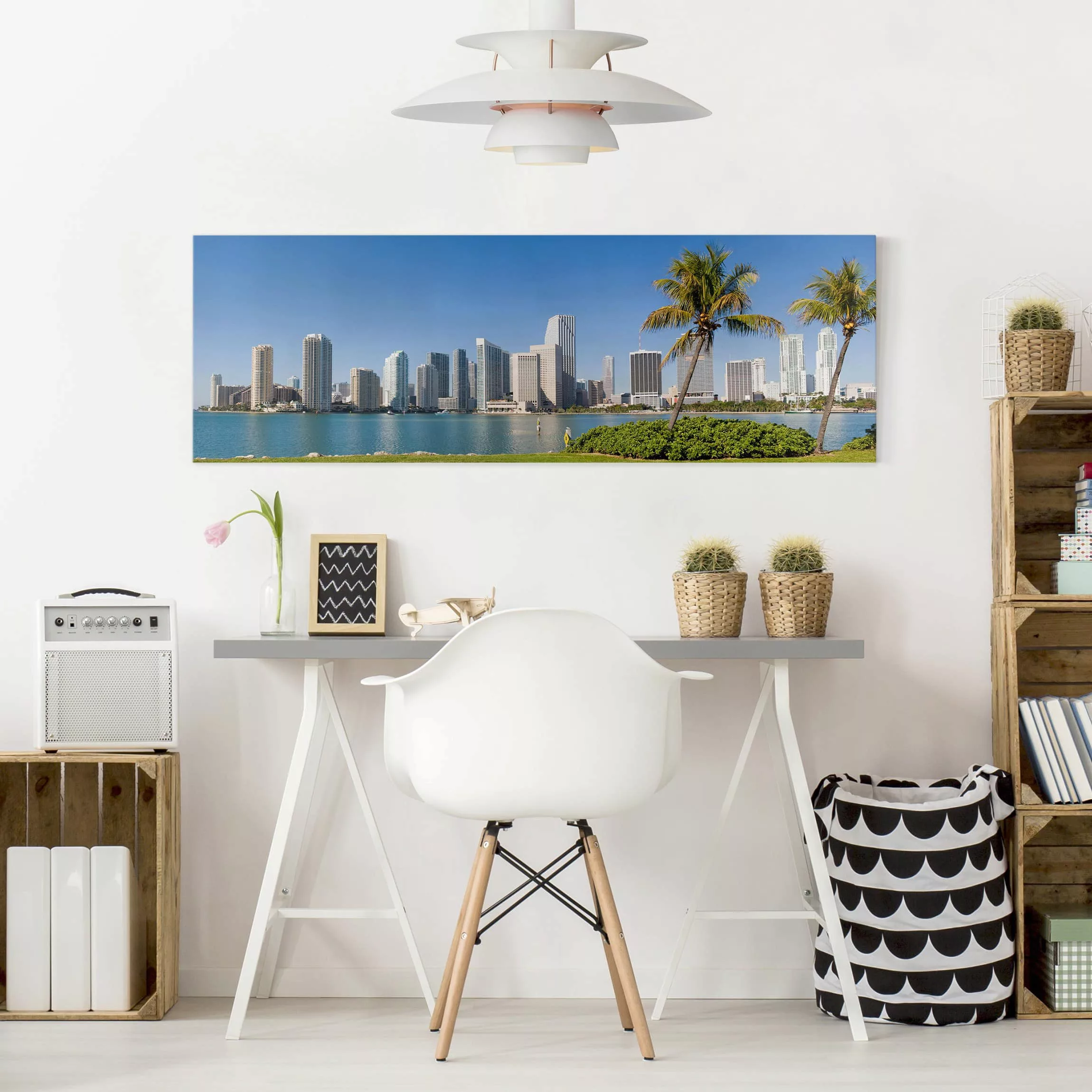 Leinwandbild Architektur & Skyline - Panorama Miami Beach Skyline günstig online kaufen