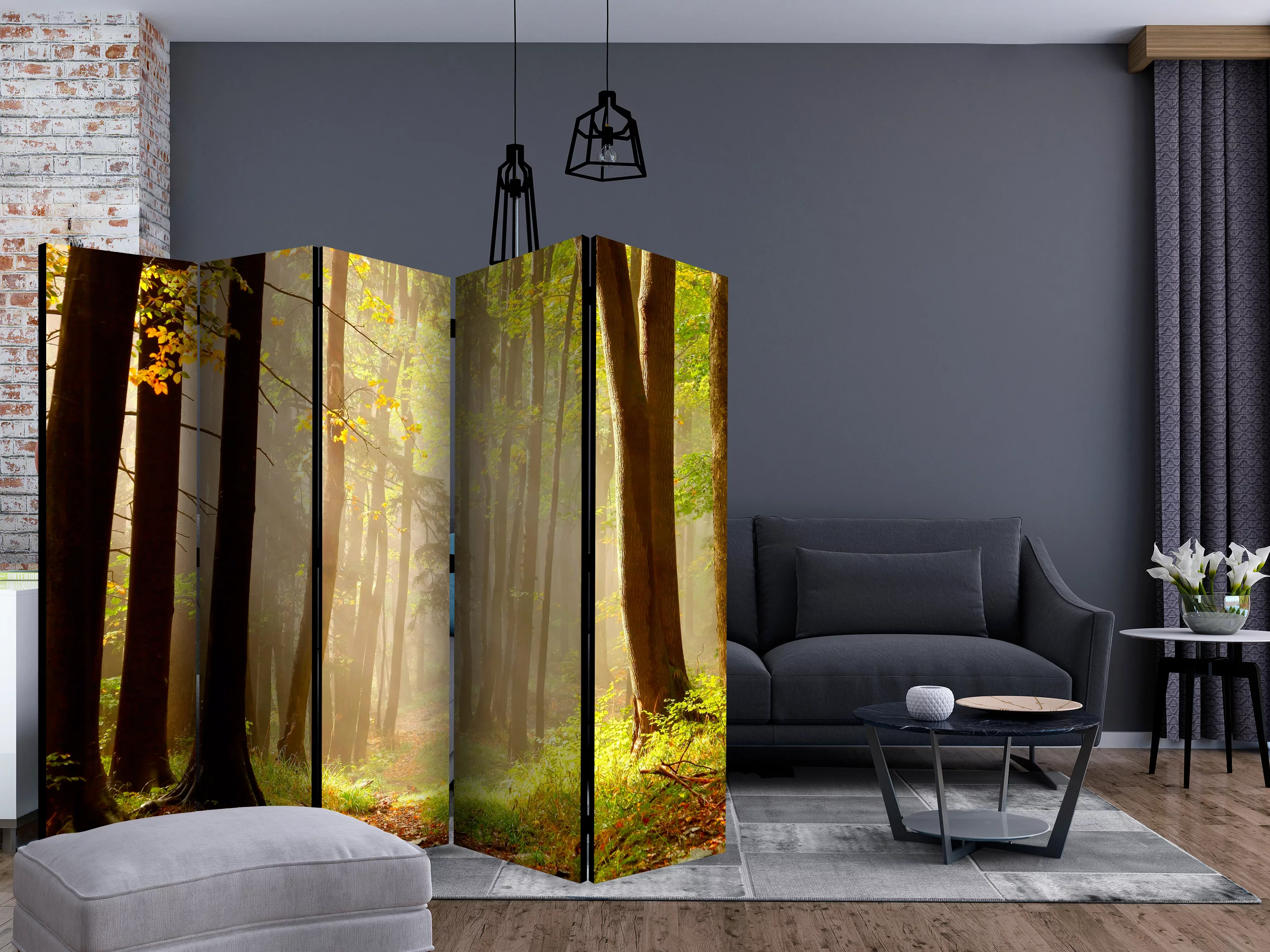 5-teiliges Paravent - Mysterious Forest Path Ii [room Dividers] günstig online kaufen