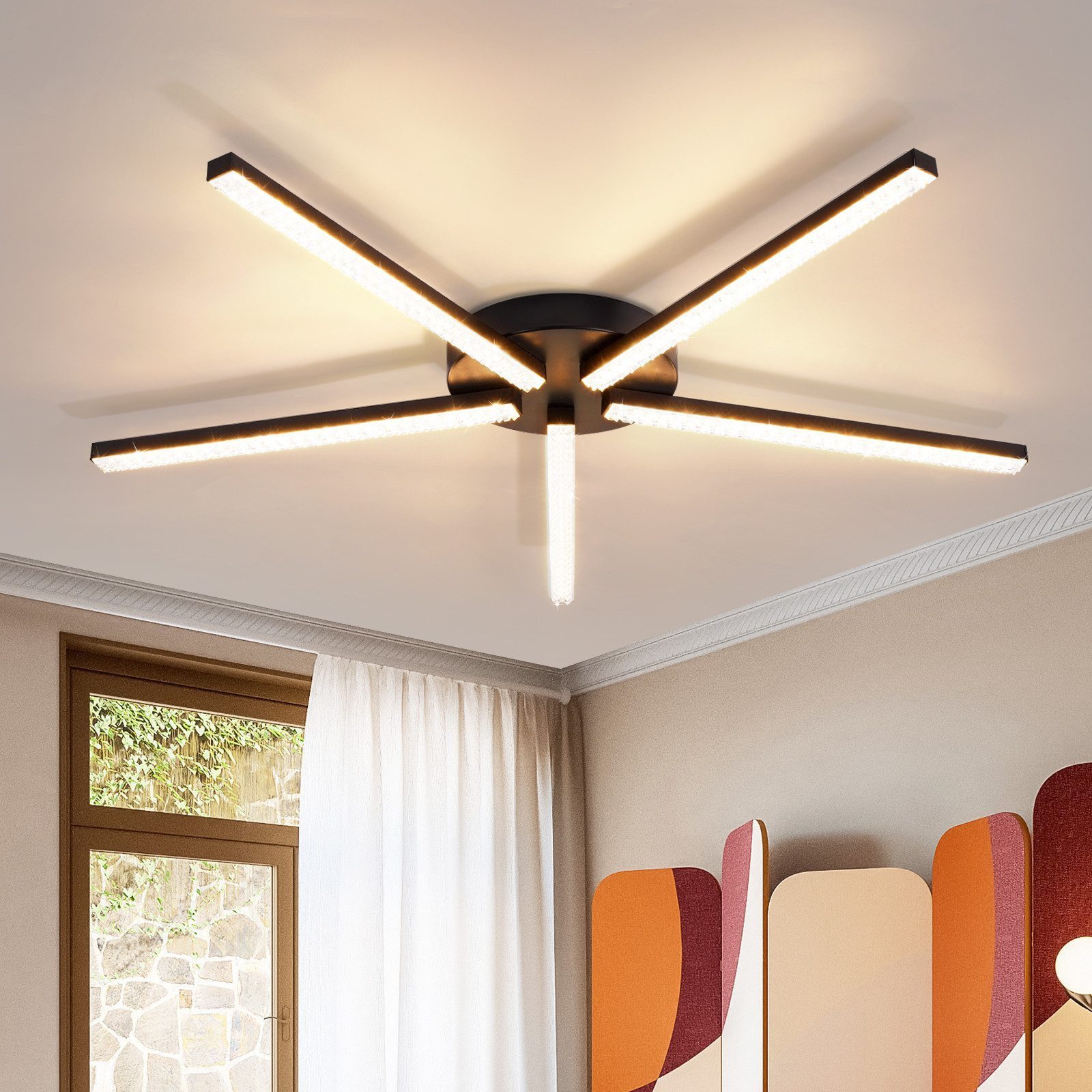 Nettlife LED Deckenleuchte Kristall Schwarz 12W günstig online kaufen