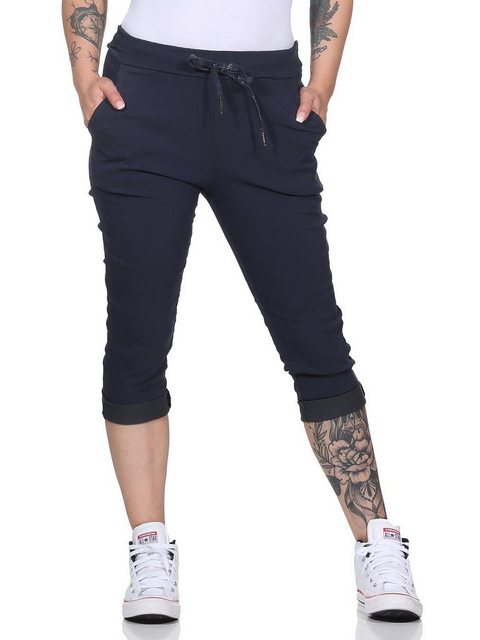 CLEO STYLE Caprihose Damen Capri 8264 34-40 Navy günstig online kaufen