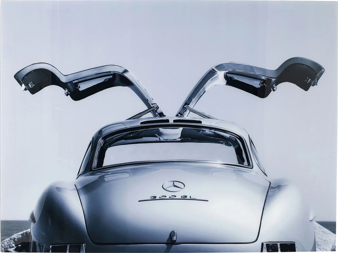 Glasbild "Oldtimer Back" (Mercedes 300 SL) - 120 x160 cm günstig online kaufen