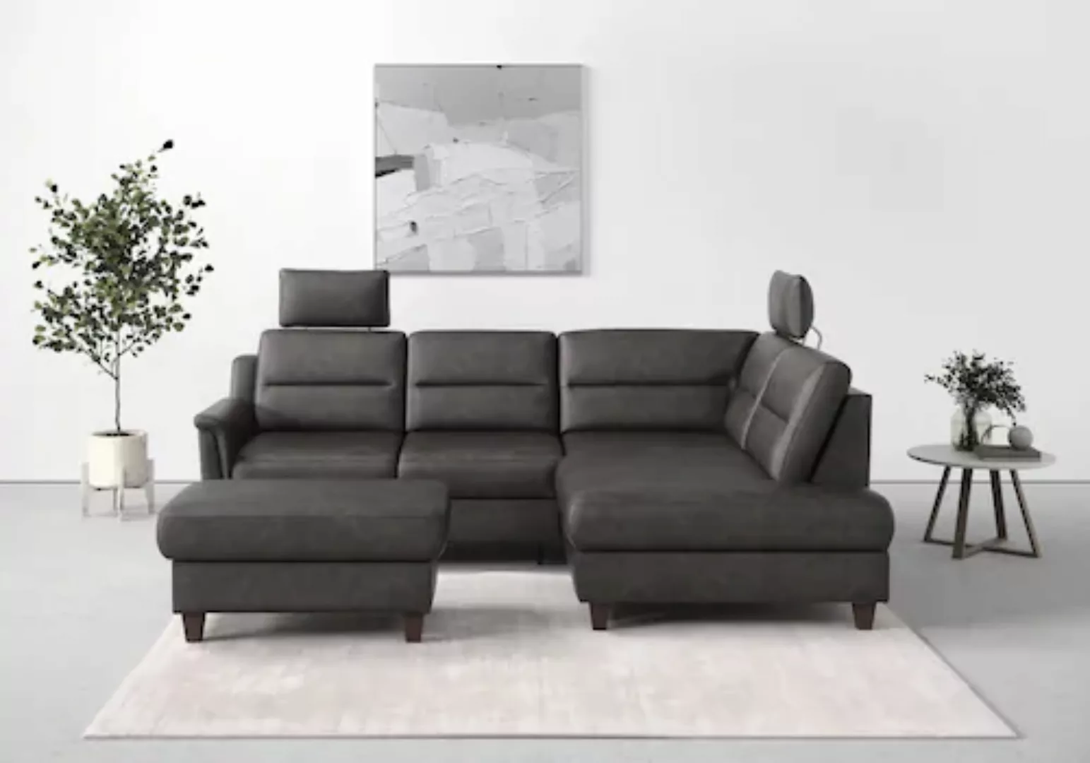 sit&more Ecksofa "Farö L-Form", inklusive Federkern, wahlweise mit Bettfunk günstig online kaufen