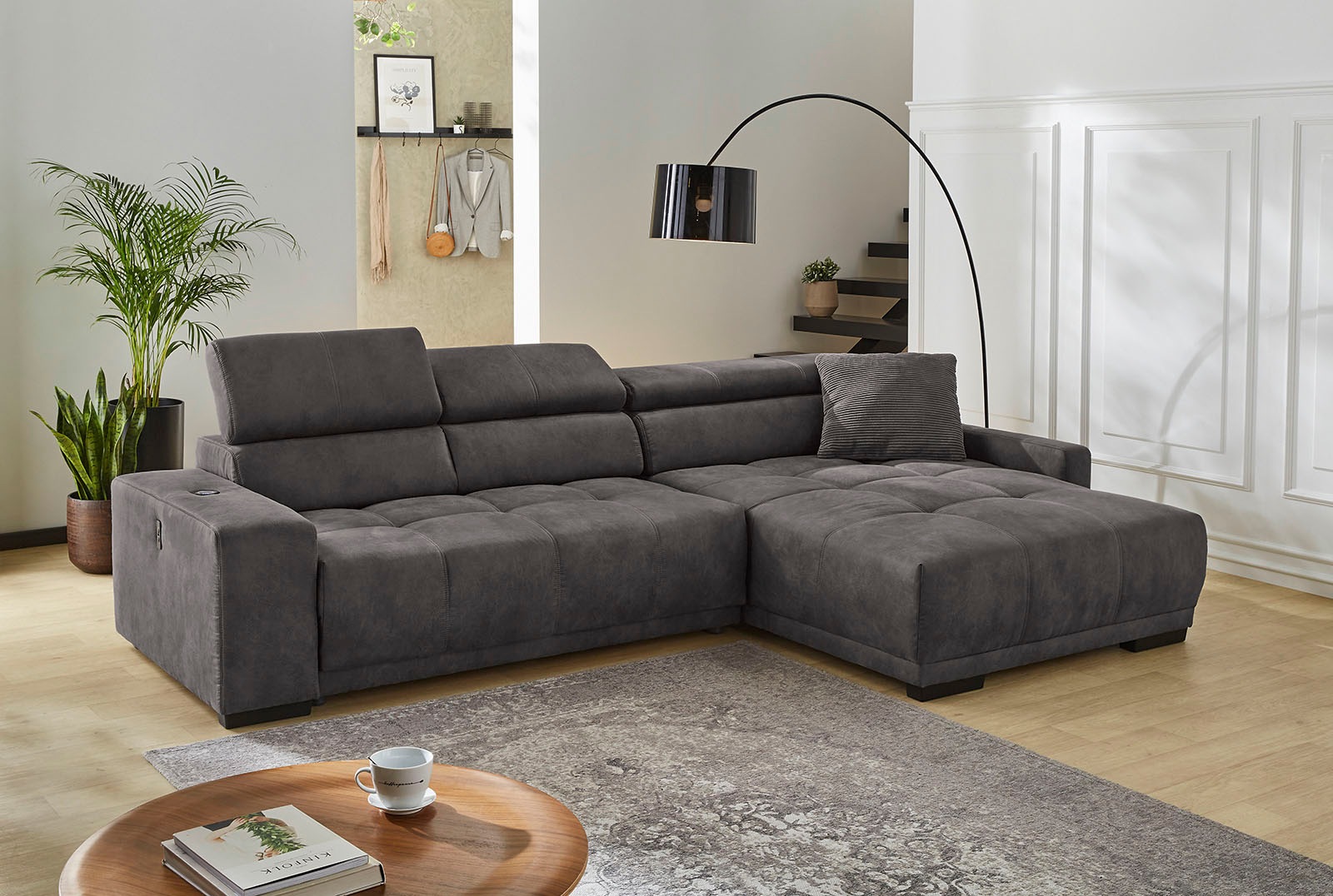 Jockenhöfer Gruppe Ecksofa »Le Mans L-Form mit elektromotorischer Sitztiefe günstig online kaufen