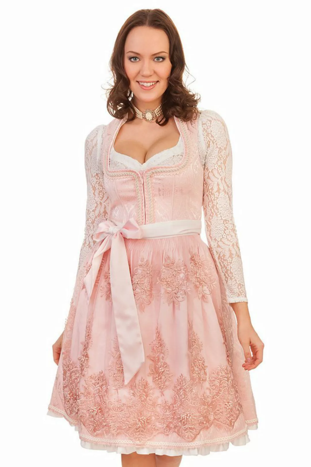 KRÜGER COLLECTION Dirndl Midi Dirndl 2tlg. - ROSE GLOW - rosa günstig online kaufen