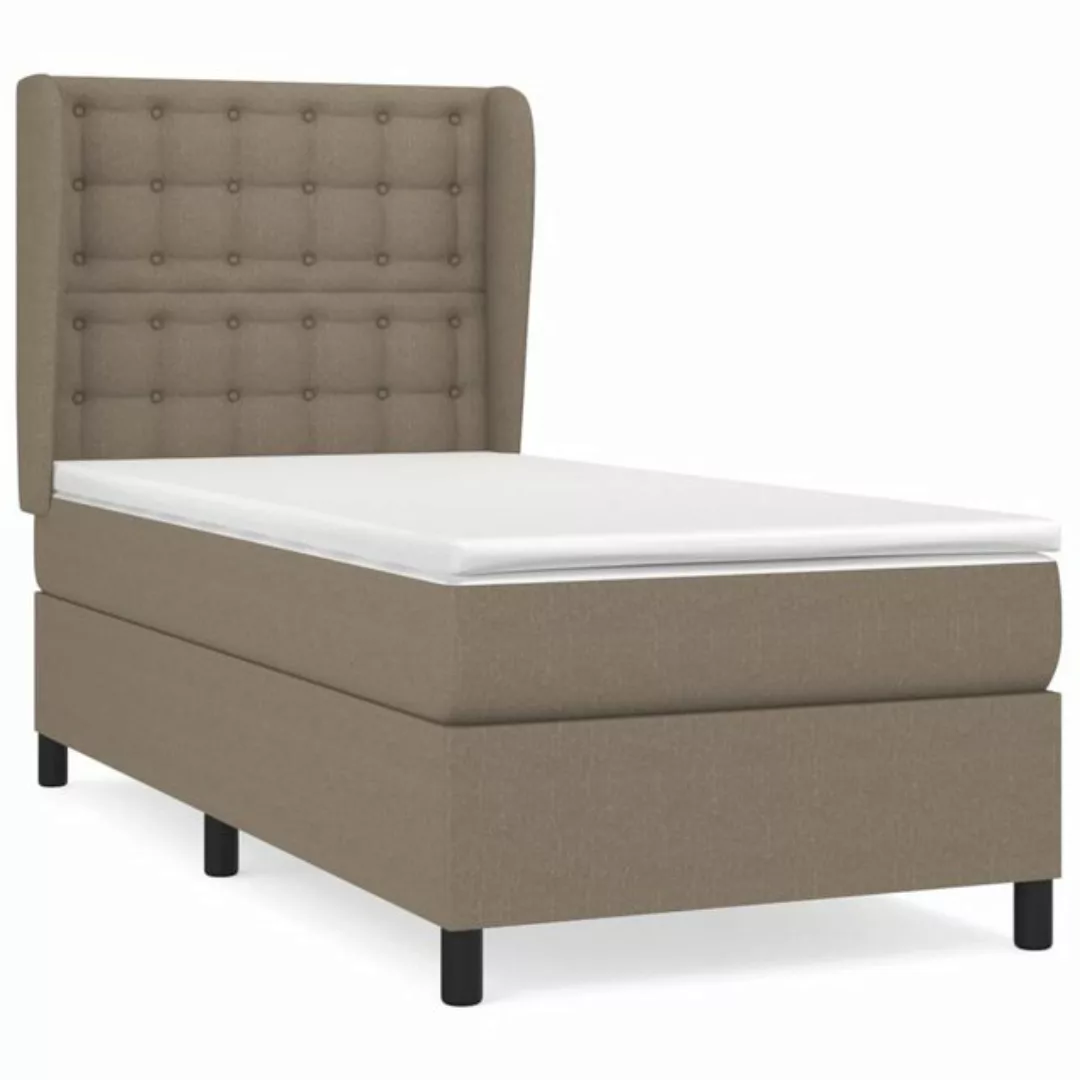 vidaXL Bettgestell Boxspringbett mit Matratze Taupe 100x200 cm Stoff Bett B günstig online kaufen