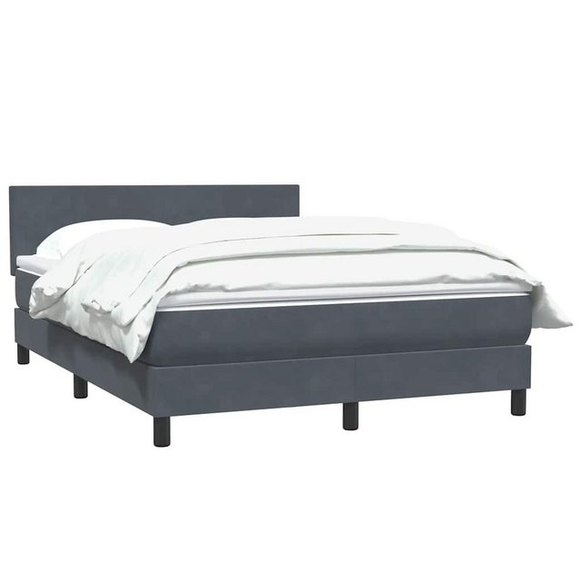 vidaXL Bett Boxspringbett mit Matratze Dunkelgrau 160x220 cm Samt günstig online kaufen