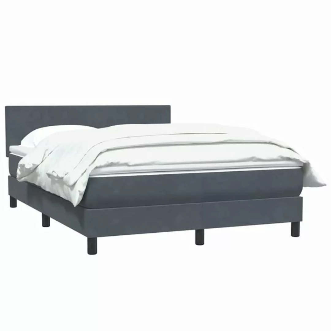 vidaXL Bett Boxspringbett mit Matratze Dunkelgrau 140x220 cm Samt günstig online kaufen