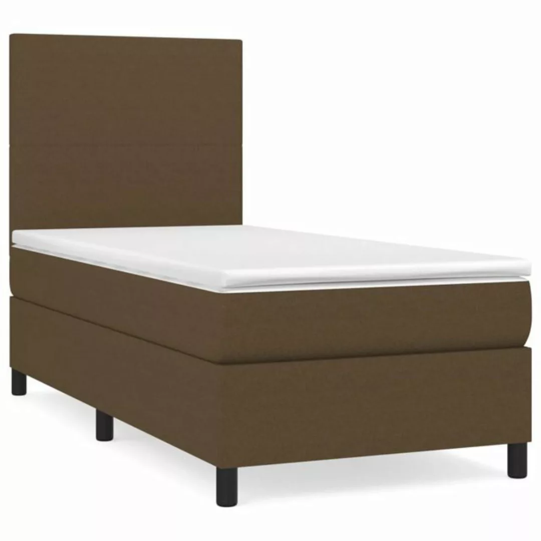 vidaXL Boxspringbett mit Matratze Dunkelbraun 80x200 cm Stoff1397613 günstig online kaufen