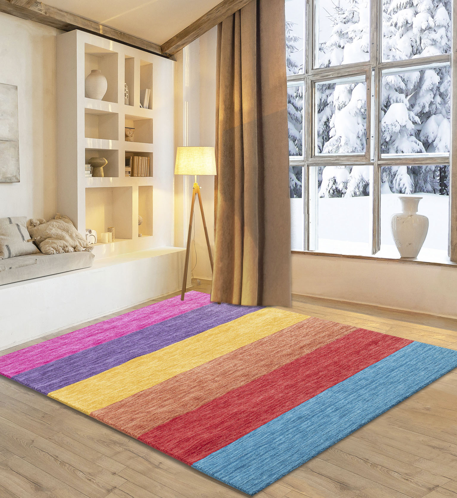 my home Wollteppich »Angern«, rechteckig, 13 mm Höhe, Handweb Teppich, gest günstig online kaufen