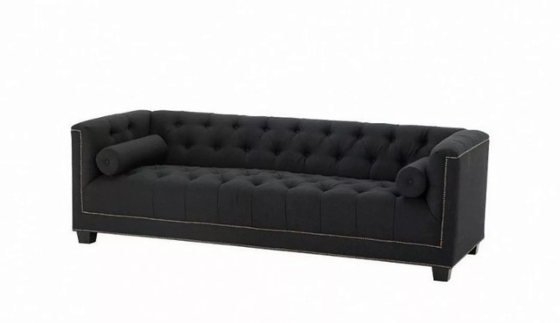 Casa Padrino Sofa Luxus Sofa 3 Sitzer Schwarz - Hotel Einrichtung günstig online kaufen