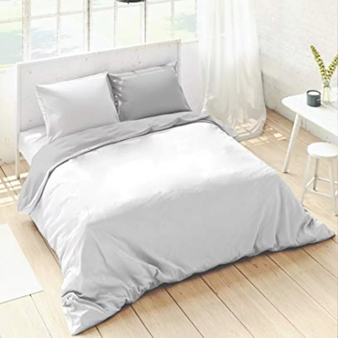 Bettdeckenbezug Naturals Weiß Grau (90er-bett) günstig online kaufen