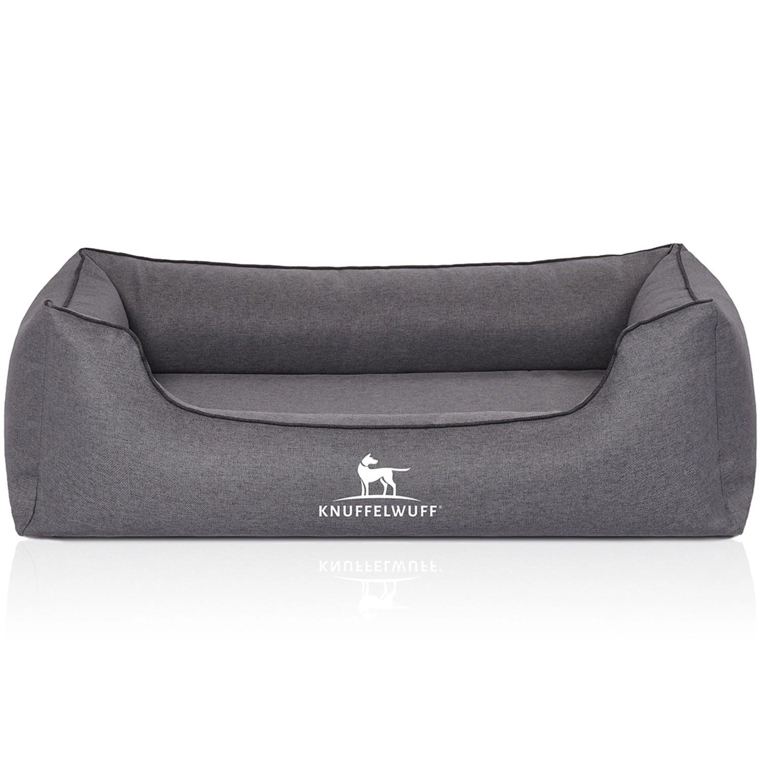 Knuffelwuff Hundebett Wippo Orthopädisch Velours M-L 85 x 63cm Graublau günstig online kaufen