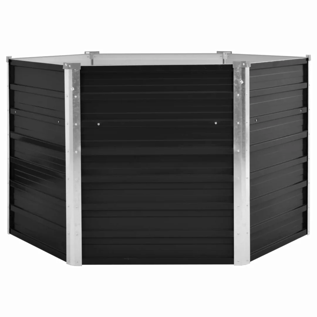 Garten-hochbeet Anthrazit 129 X 129 X 77 Cm Verzinkter Stahl günstig online kaufen