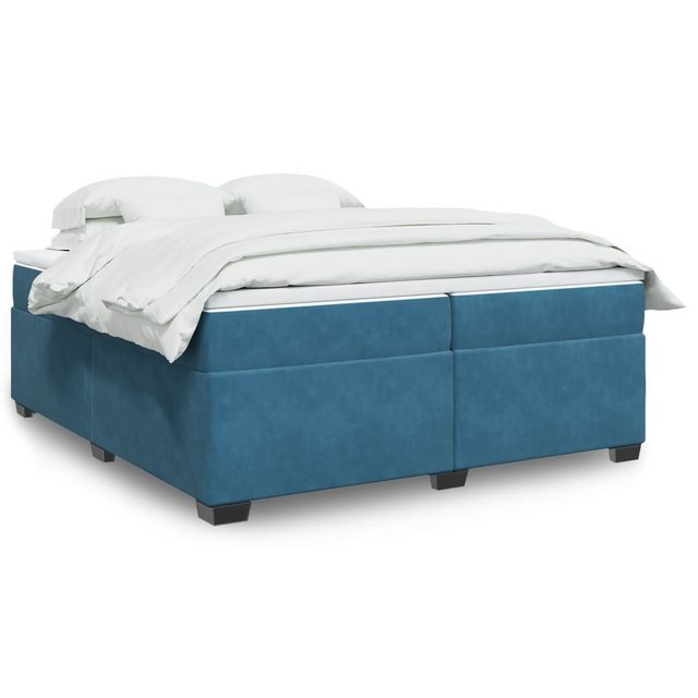 furnicato Bettgestell Boxspringbett mit Matratze Dunkelblau 200x200 cm Samt günstig online kaufen