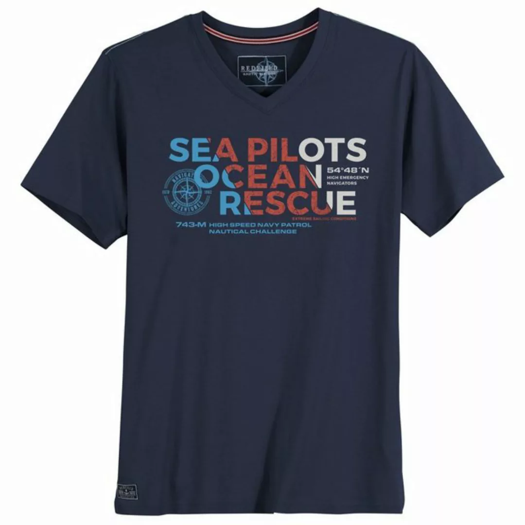 redfield V-Shirt Große Größen Herren T-Shirt V-Neck navy SEA PILOTS Redfiel günstig online kaufen