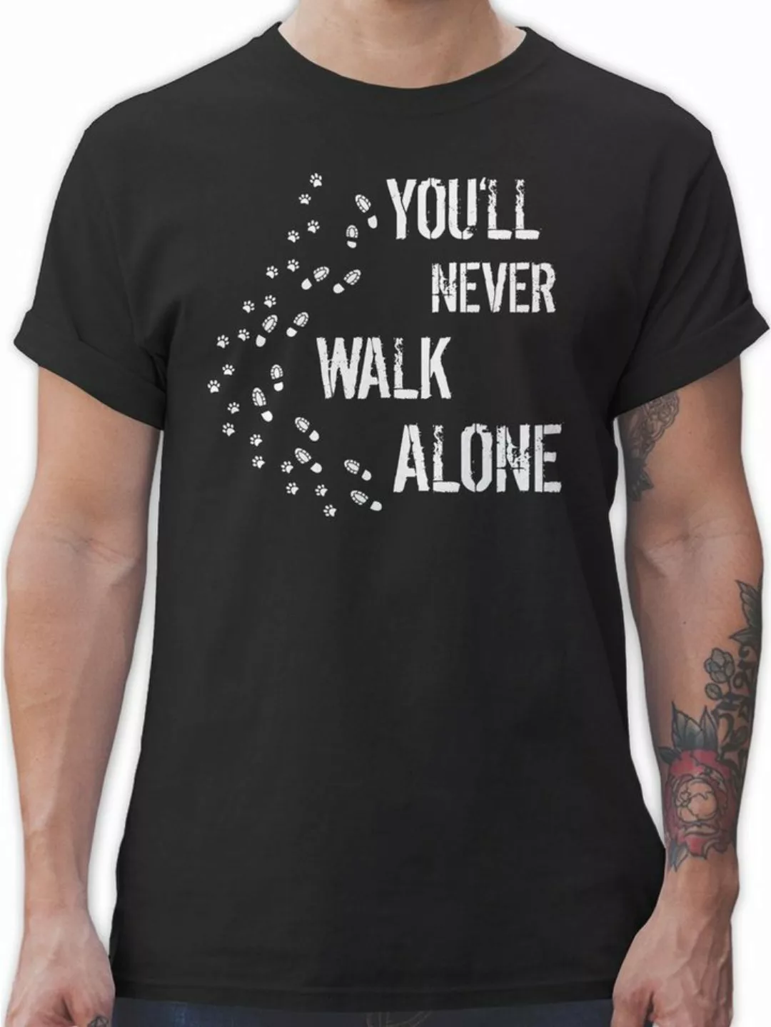 Shirtracer T-Shirt You'll never walk alone Gassi Geschenk für Hundebesitzer günstig online kaufen