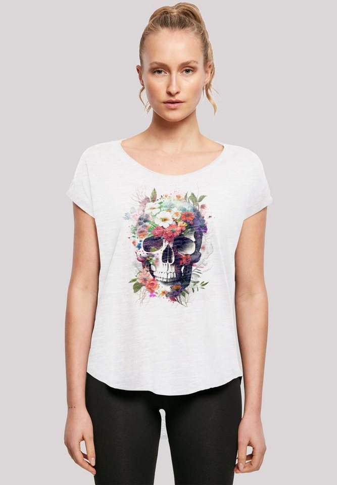 F4NT4STIC T-Shirt "Totenkopf Blumen", Print günstig online kaufen