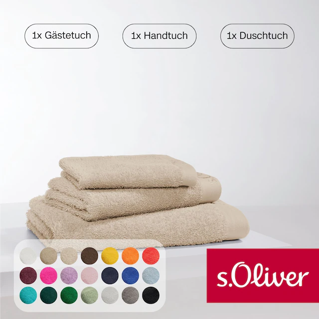 s.Oliver Handtuch Set »s.Oliver, Premium Qualität, 600 gr/m²,«, (Set, 3 St. günstig online kaufen