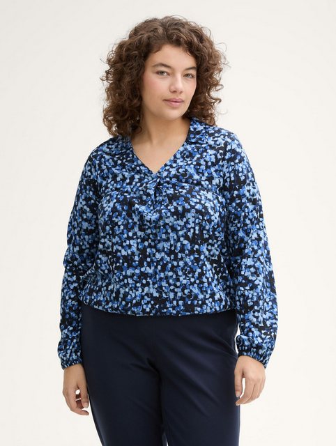 TOM TAILOR PLUS Langarmshirt Plus Size - Gemustertes Blusenshirt günstig online kaufen