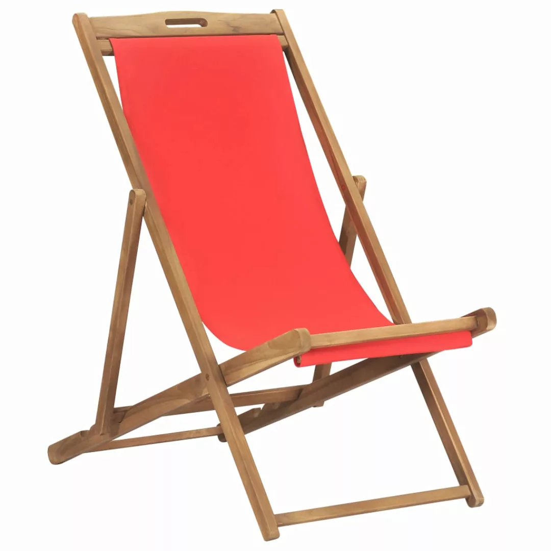 Strandstuhl Klappbar Massivholz Teak Rot günstig online kaufen