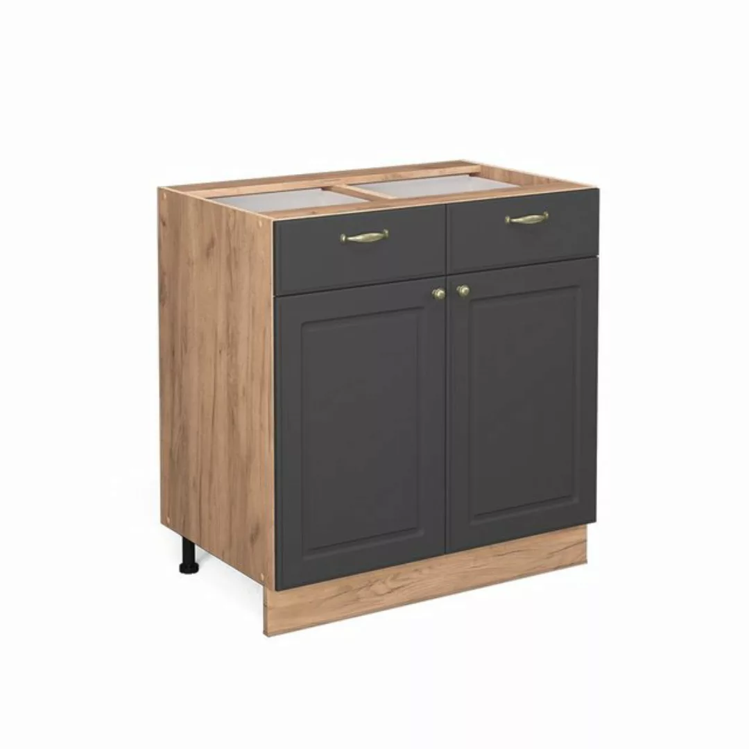 Vicco Unterschrank Fame-Line, Anthrazit-Gold/Goldkraft Eiche, 80 cm, AP Eic günstig online kaufen