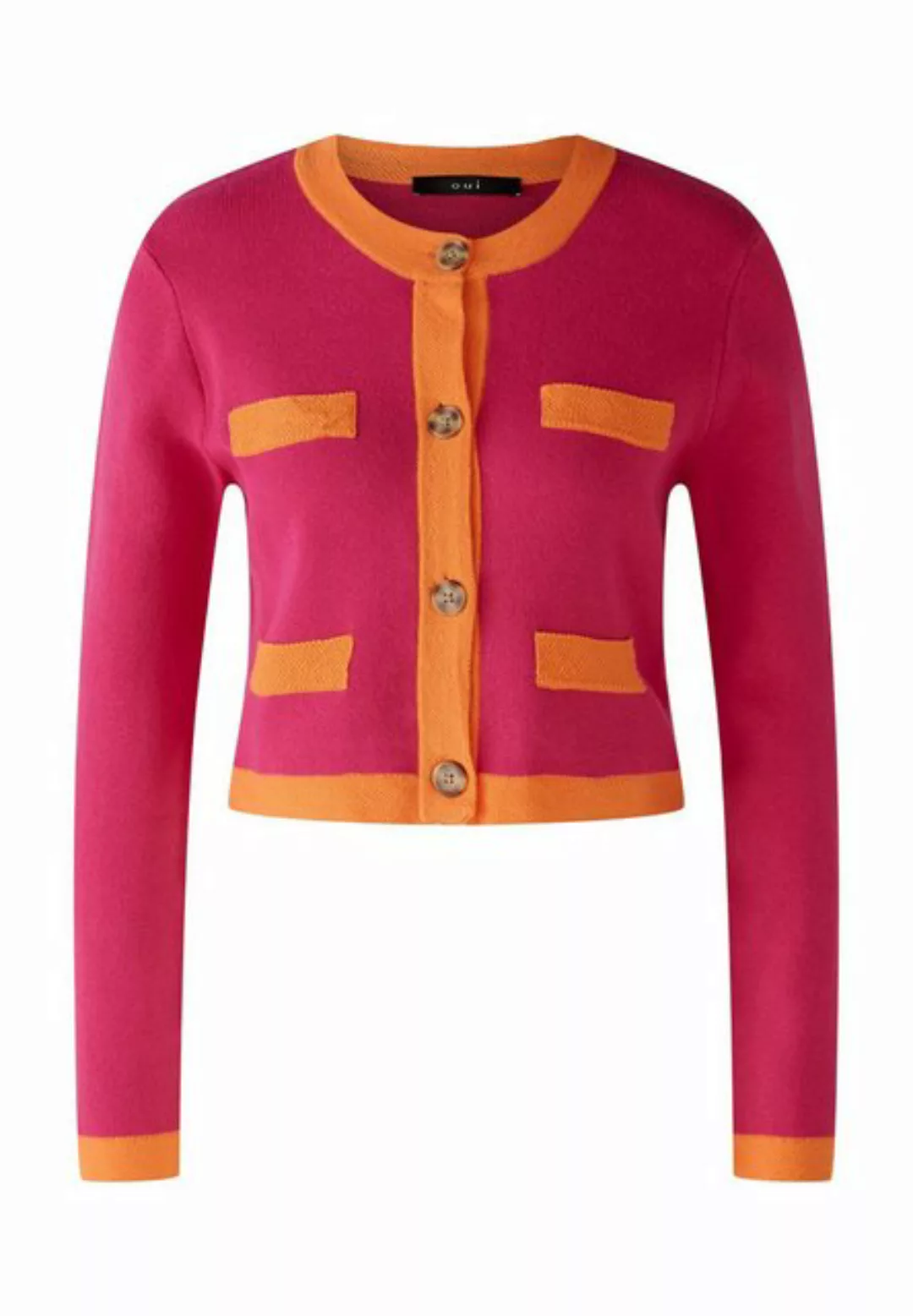 Oui Strickjacke Jacke/Jacket, pink orange günstig online kaufen